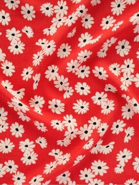 Reformation Designer Deadstock Viscose Crepe - Red Floral - 1m